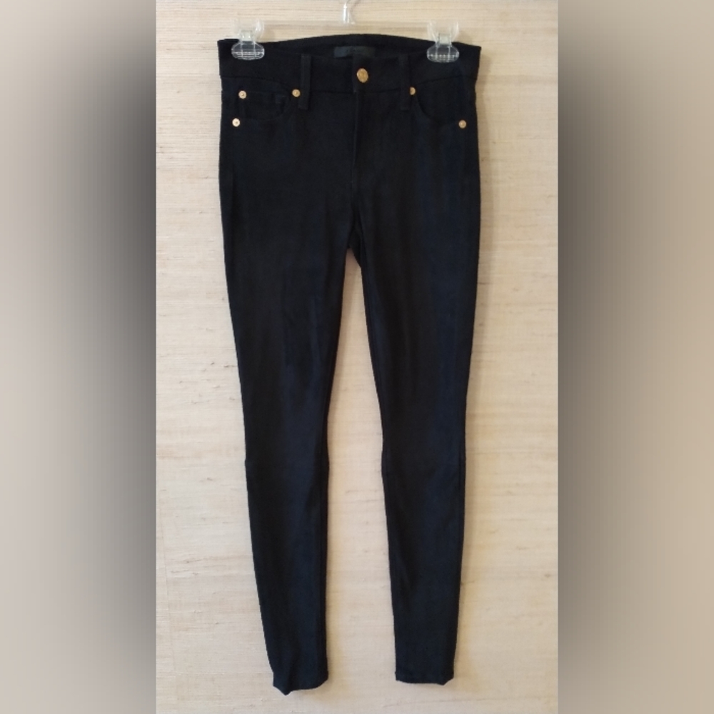 7 For All Mankind Super Soft Skinny Black Trousers (25)